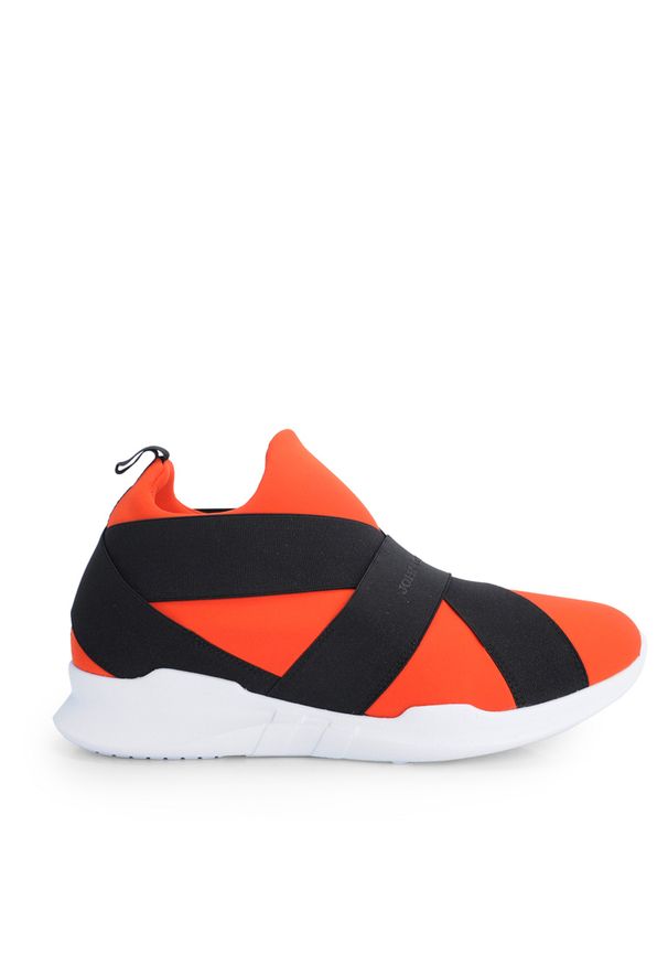 John Galliano Sneakersy "Neoprene" | 5611 E | Mężczyzna | Czarny, Pomarańczowy. Zapięcie: bez zapięcia. Kolor: wielokolorowy, pomarańczowy, czarny. Materiał: materiał, syntetyk, tkanina. Wzór: aplikacja