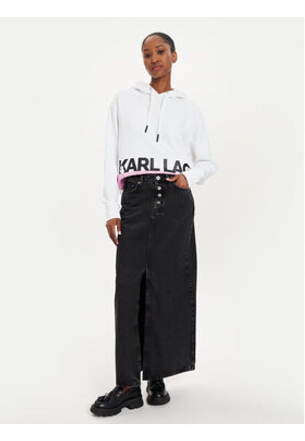 Karl Lagerfeld Jeans Bluza 245J1803 Biały Regular Fit. Kolor: biały. Materiał: bawełna