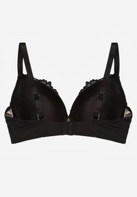 Renee - Czarno-Beżowy Koronkowy Biustonosz Ozdobiony Cyrkoniowym Sercem Bothilei. Kolor: czarny. Materiał: koronka. Wzór: aplikacja #5