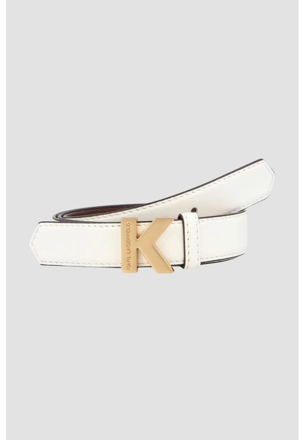 Karl Lagerfeld - KARL LAGERFELD Biały damski pasek K/lock, Rozmiar 95. Kolor: biały