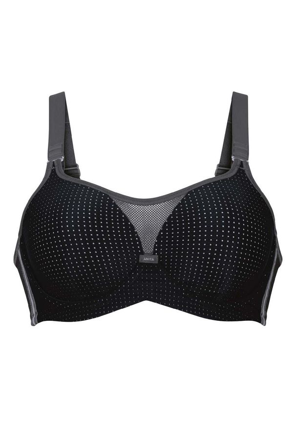 ANITA ACTIVE - Stanik do biegania Performance WireX z wysoki poziomem podtrzymywania. Kolor: czarny. Materiał: elastan, poliester, poliamid. Rodzaj stanika: biustonosz z fiszbinami. Długość rękawa: na ramiączkach. Sport: bieganie