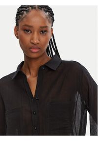 Seafolly Koszula Breeze 54795-TO Czarny Regular Fit. Kolor: czarny. Materiał: bawełna #5