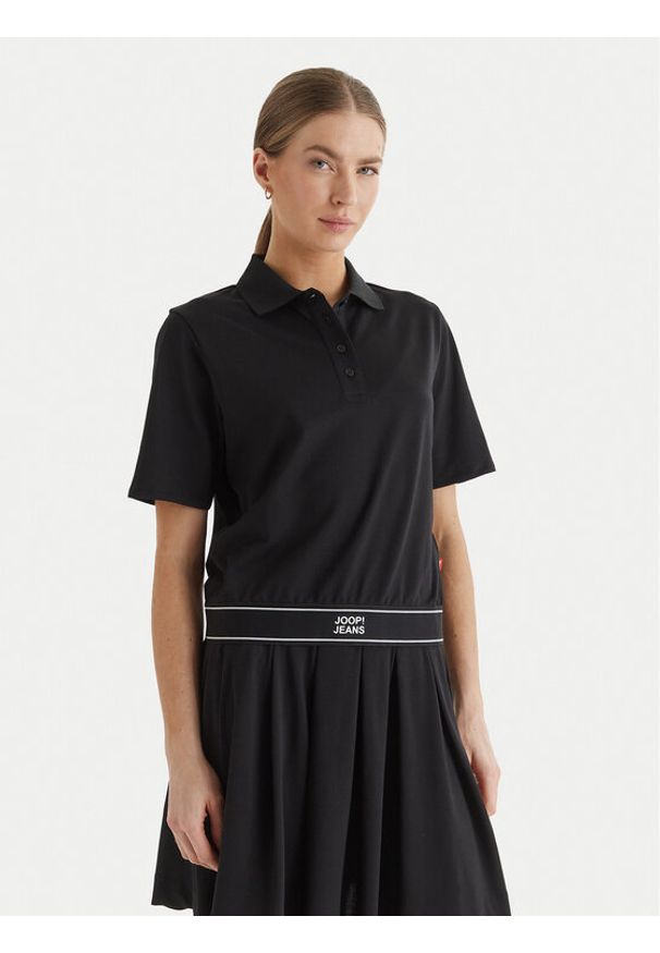 JOOP! Jeans Polo Talena 10100104 30100660 Czarny Modern Fit. Typ kołnierza: polo. Kolor: czarny. Materiał: syntetyk