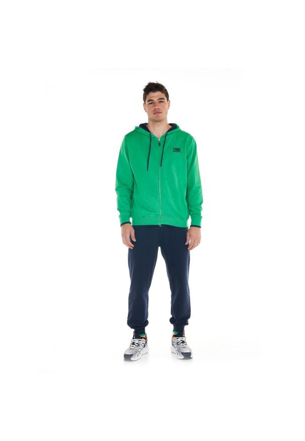 LEONE 1947 APPAREL - Sportowy dres męski Fluo z kapturem. Kolor: zielony, niebieski, wielokolorowy. Materiał: dresówka. Sport: fitness