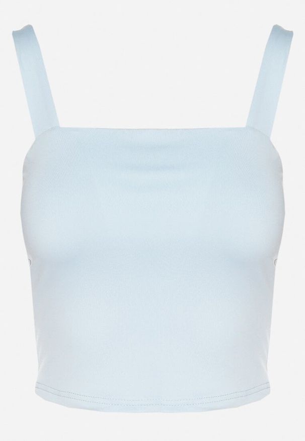 Born2be - Niebieski Dopasowany Top z Wiskozą na Szerokich Ramiączkach Limare. Okazja: na spotkanie biznesowe, do pracy, na co dzień. Kolor: niebieski. Materiał: wiskoza. Długość rękawa: na ramiączkach. Sezon: lato. Styl: klasyczny, biznesowy, casual, elegancki