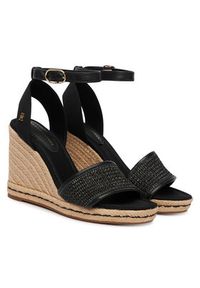 TOMMY HILFIGER - Tommy Hilfiger Espadryle High Wedge Espad FW0FW09471 Czarny. Kolor: czarny. Materiał: syntetyk #6