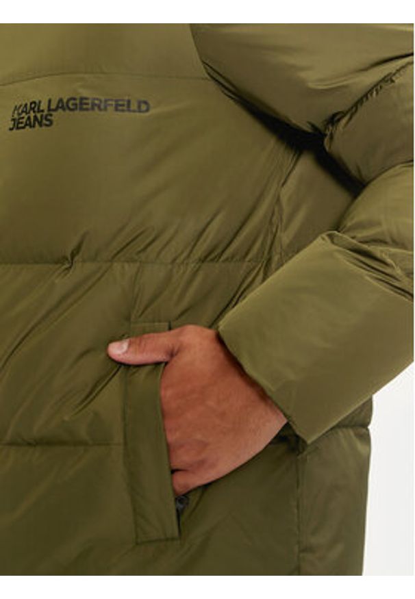 Karl Lagerfeld Jeans Kurtka zimowa 246D1504 Khaki Regular Fit. Kolor: brązowy. Materiał: syntetyk. Sezon: zima