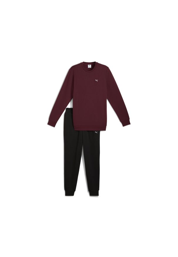 Puma - Męski dres Essentials Elevated PUMA. Kolor: czerwony. Materiał: dresówka. Sport: fitness