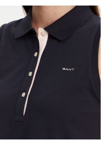 GANT - Gant Polo 4200560 Granatowy Regular Fit. Typ kołnierza: polo. Kolor: niebieski. Materiał: bawełna #4