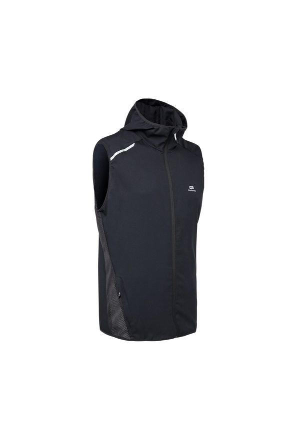 KIPRUN - Kamizelka do biegania męska Kiprun Run 100. Kolor: czarny. Materiał: tkanina, poliester, materiał. Długość rękawa: bez rękawów. Sport: bieganie