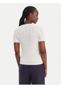 Polo Ralph Lauren Sweter 211971873005 Biały Slim Fit. Typ kołnierza: polo. Kolor: biały. Materiał: bawełna #3