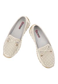 Półbuty damskie Artiker, cholewka ze skóry naturalnej pleciona struktura wsuwany fason, beżowe, 56C1852. Kolor: beżowy. Materiał: skóra. Szerokość cholewki: normalna #7