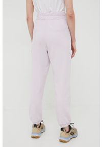4f - 4F spodnie dresowe damskie kolor różowy gładkie. Stan: podwyższony. Kolor: różowy. Materiał: dresówka. Wzór: gładki #3