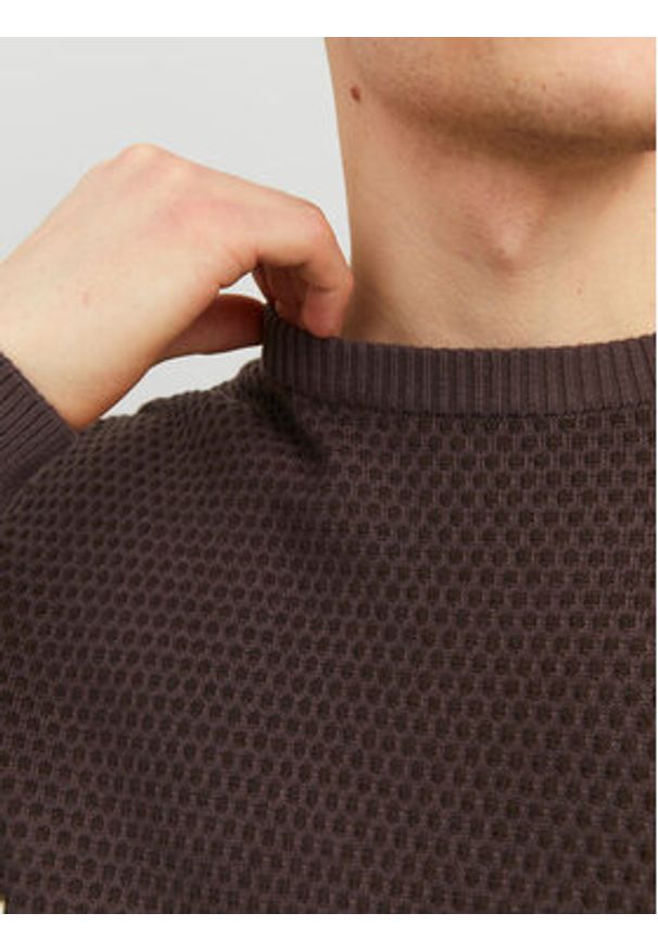 Jack & Jones - Jack&Jones Sweter 12212816 Brązowy Regular Fit. Kolor: brązowy. Materiał: bawełna