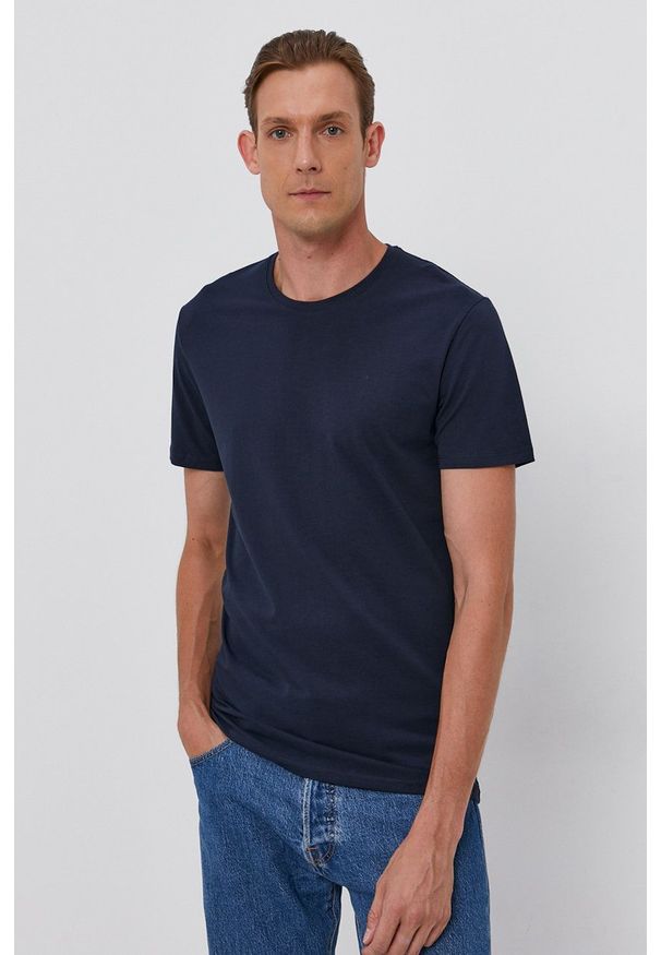 Selected - T-shirt (3-pack). Okazja: na co dzień. Kolor: czarny. Materiał: dzianina. Wzór: gładki. Styl: casual