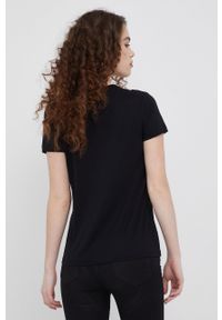 Armani Exchange t-shirt bawełniany 3LYTKH.YJ16Z kolor czarny. Okazja: na co dzień. Kolor: czarny. Materiał: bawełna. Długość rękawa: krótki rękaw. Długość: krótkie. Wzór: nadruk. Styl: casual #3