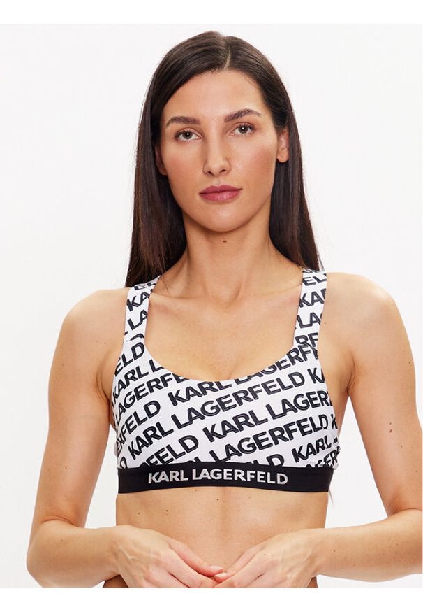 Karl Lagerfeld - KARL LAGERFELD Góra od bikini 230W2213 Biały. Kolor: biały. Materiał: syntetyk