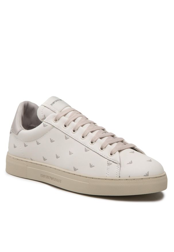 Sneakersy Emporio Armani X4X565 XM992 S137 Off White/Silver. Kolor: biały. Materiał: skóra