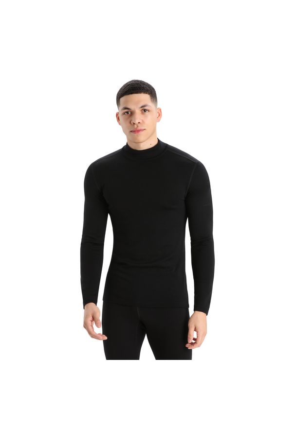 Koszulka z długim rękawem Męska Icebreaker 260 Tech LS Turtleneck. Kolor: czarny. Materiał: wełna. Długość rękawa: długi rękaw. Długość: długie. Sport: turystyka piesza