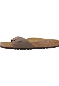 Klapki damskie Birkenstock 040093. Kolor: brązowy. Materiał: materiał, syntetyk, guma
