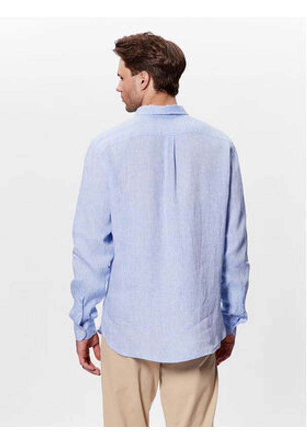 United Colors of Benetton - United Colors Of Benetton Koszula 5BKU5QJG8 Błękitny Regular Fit. Kolor: niebieski. Materiał: len