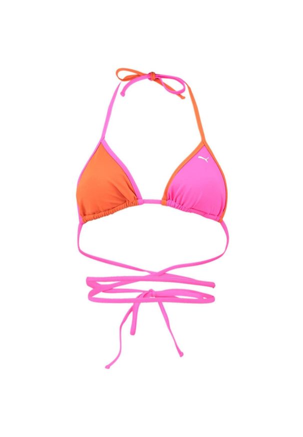 Góra łazienki Puma Swim Women Wrap Triangle 1p, Kobiety. Kolor: różowy. Materiał: poliamid, materiał