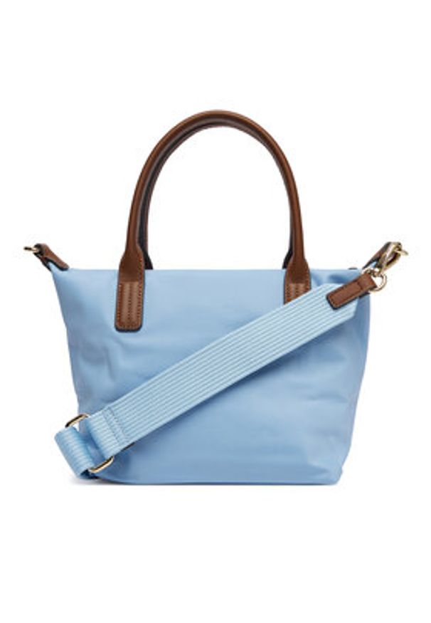 TOMMY HILFIGER - Tommy Hilfiger Torebka Popette Mini Tote AW0AW17709 Błękitny. Kolor: niebieski. Materiał: skórzane