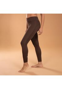 KIMJALY - Legginsy Do Jogi Dynamicznej Damskie Kimjaly. Kolor: brązowy. Materiał: elastan, poliester, materiał. Sport: joga i pilates