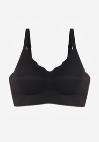 Born2be - Czarny Usztywniany Biustonosz Bezszwowy Bez Fiszbin Pretiona. Kolor: czarny. Materiał: materiał #3