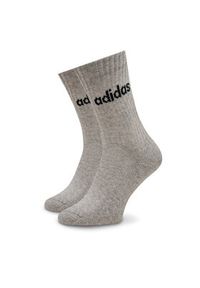 Adidas - adidas Skarpety wysokie unisex Linear Crew Cushioned Socks 3 Pairs IC1302 Szary. Kolor: szary. Materiał: bawełna