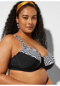 bonprix - Bikini minimizer z wyściełanymi ramiączkami (2 części). Kolor: czarny. Materiał: poliamid