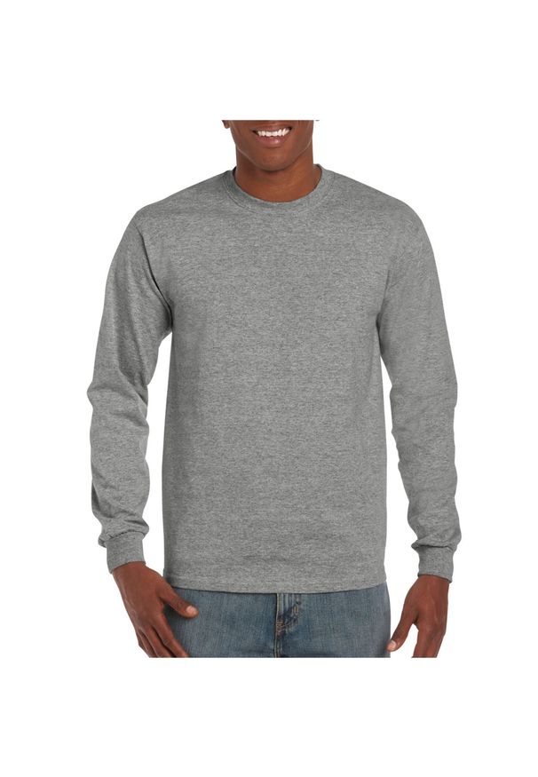 GILDAN - Koszulka Z Długim Rękawem Dla Dorosłych Unisex Hammer. Kolor: szary. Długość rękawa: długi rękaw. Długość: długie. Sport: turystyka piesza