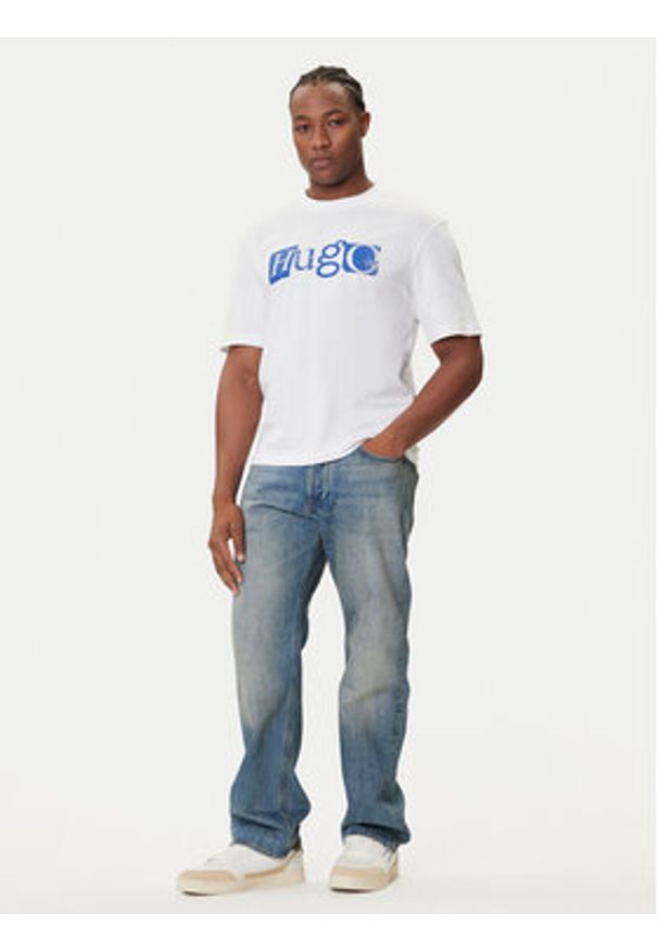 Hugo - HUGO T-Shirt Nugix 50543485 Biały Regular Fit. Kolor: biały. Materiał: bawełna