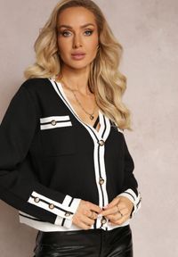 Renee - Czarny Kardigan Zapinany z Wiskozy Iriama. Kolor: czarny. Materiał: wiskoza #3
