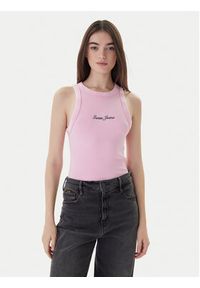 Guess Jeans Top W6RP23 KA0H1 Różowy Classic Fit. Kolor: różowy. Materiał: bawełna #2