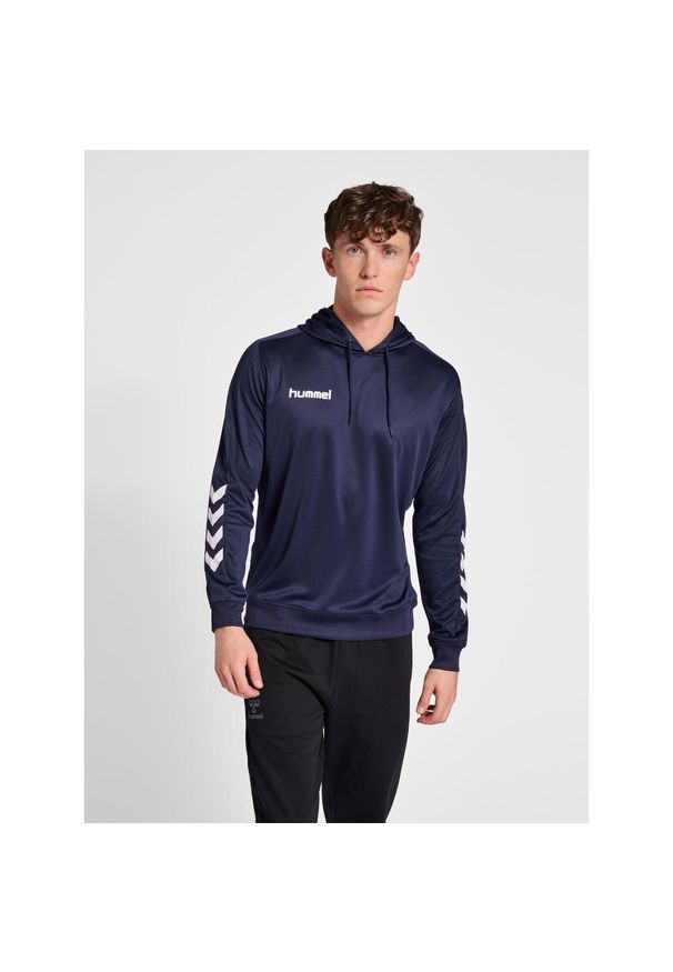 Bluza do piłki ręcznej męska Hummel hml PROMO Poly z kapturem. Typ kołnierza: kaptur. Kolor: niebieski. Sport: piłka ręczna
