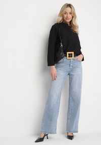 Born2be - Czarna Koszula z Podwijanymi Rękawami Ilanielis. Okazja: na co dzień. Kolor: czarny. Materiał: jeans. Styl: elegancki, casual #4