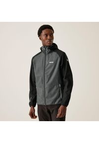 Softshell turystyczny męski Regatta Arec III z kapturem. Typ kołnierza: kaptur. Kolor: szary, czarny, niebieski, wielokolorowy. Materiał: poliester, elastan, softshell. Sport: turystyka piesza #1