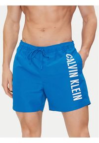 Calvin Klein Swimwear Szorty kąpielowe KM0KM01004 Niebieski Regular Fit. Kolor: niebieski. Materiał: syntetyk