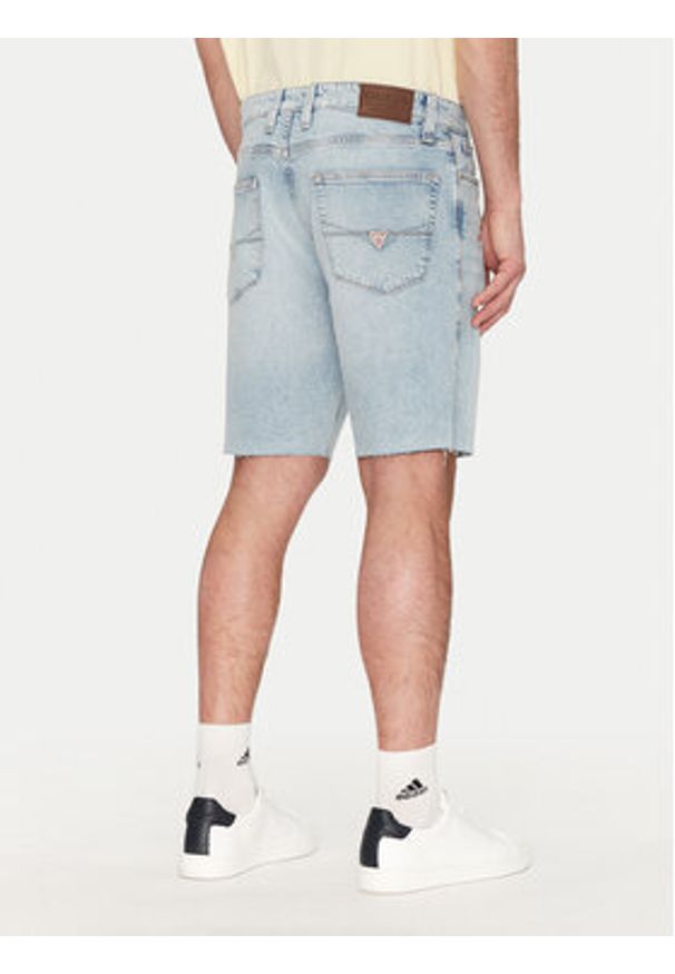 Guess Szorty jeansowe M5GDV2 D4Z84 Niebieski Slim Fit. Kolor: niebieski. Materiał: bawełna