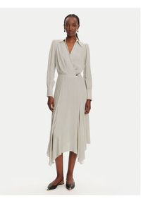 Elisabetta Franchi Sukienka koszulowa AB86552E2 E84 Écru Regular Fit. Materiał: wiskoza. Typ sukienki: koszulowe