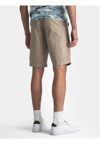 Petrol Industries Szorty materiałowe M-1040-SHO501 Beżowy Slim Fit. Kolor: beżowy. Materiał: bawełna
