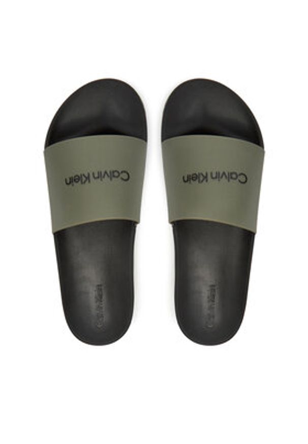 Calvin Klein Klapki Chunky Pool Slide Rub HM0HM01063 Zielony. Kolor: zielony