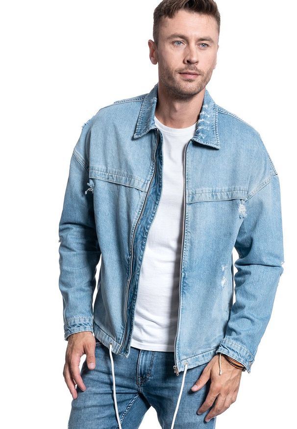 Jack & Jones - MĘSKA KURTKA JEANSOWA JACK & JONES JJICOACH JACKET OVERSIZE BLUE DENIM 12144846. Materiał: jeans, denim