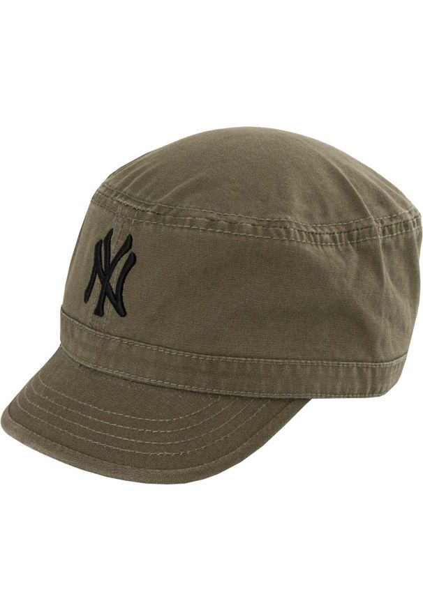 New Era - Militarna zielona czapka NY z bawełny unisex. Kolor: zielony. Materiał: bawełna. Wzór: moro. Styl: militarny