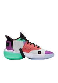 Buty koszykarskie męskie Nike Air Jordan React Elevation. Zapięcie: sznurówki. Kolor: żółty, pomarańczowy, wielokolorowy, fioletowy. Materiał: materiał, syntetyk, tkanina. Szerokość cholewki: normalna. Model: Nike Air Jordan