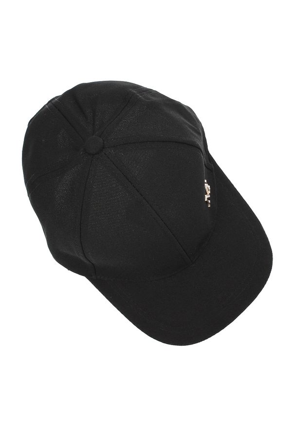 Czarna Modna Damska Czapka Z Daszkiem Versoli. Kolor: czarny. Materiał: materiał. Styl: casual