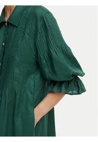 Luisa Spagnoli Sukienka koszulowa Pasotto 543083 Zielony ciemny Regular Fit. Kolor: zielony. Materiał: len. Typ sukienki: koszulowe #4