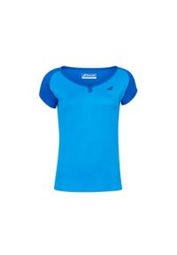 Koszulka tenisowa damska Babolat Play Cap Sleeve Top blue aster XS. Kolor: niebieski. Długość rękawa: krótki rękaw. Długość: krótkie. Sport: tenis