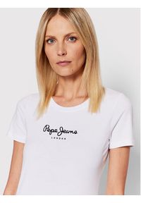 Pepe Jeans T-Shirt New Virgina PL505202 Biały Slim Fit. Kolor: biały. Materiał: bawełna #2